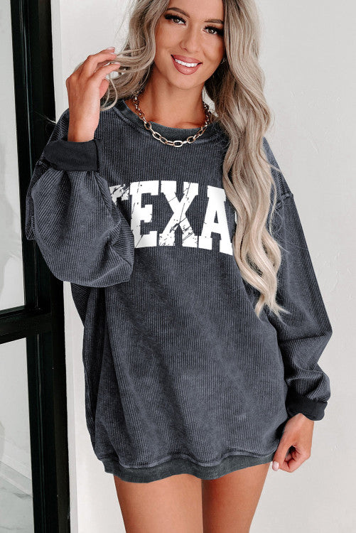 Texas corded graphic sweatshirt