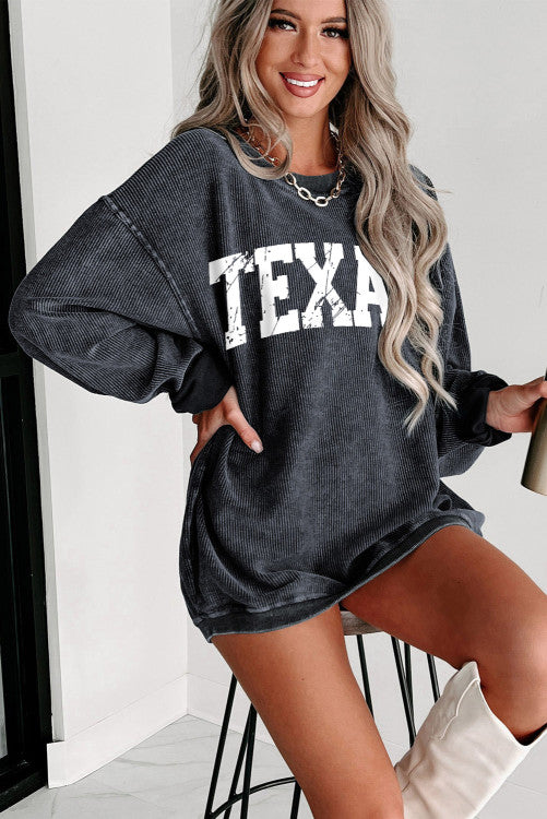 Texas corded graphic sweatshirt